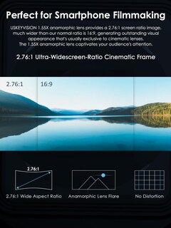 Foto 3 | Foto 3 | Lente Anamórfica Uskeyvision 1.55x Con Una Relación De 2.76:1 Para Iphone/android - Venta Internacional.
