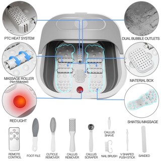 Foto 3 | Foto 3 | Bañera De Hidromasaje Para Pies Unifull Plegable Con Calor Masaje Y Burbujas - Venta Internacional.