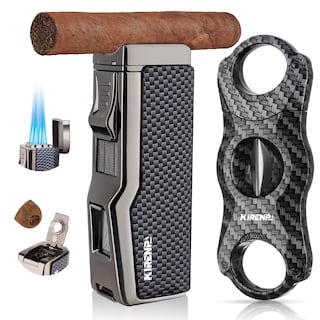 Foto 1 | Foto 1 | Juego De Encendedores Kirenp Con Cortador De Cigarros En V A Prueba De Viento - Venta Internacional.