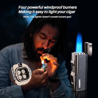 Foto 2 | Foto 2 | Juego De Encendedores Kirenp Con Cortador De Cigarros En V A Prueba De Viento - Venta Internacional.