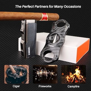 Foto 6 | Foto 6 | Juego De Encendedores Kirenp Con Cortador De Cigarros En V A Prueba De Viento - Venta Internacional.