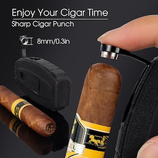 Foto 4 | Foto 4 | Mechero Tipo Antorcha Moniup Negro Esmerilado Con Perforador/soporte Para Cigarros - Venta Internacional.