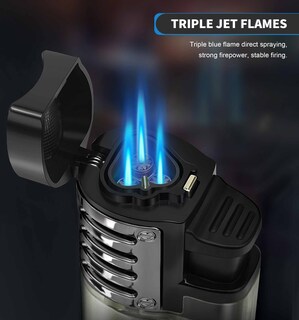 Foto 3 | Foto 3 | Encendedor Samniu Triple Jet Flames De Butano A Prueba De Viento X2 - Venta Internacional.