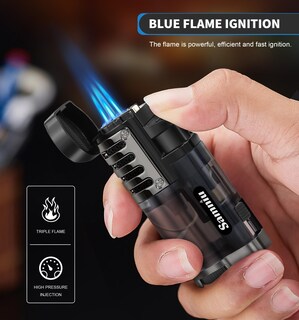 Foto 4 | Foto 4 | Encendedor Samniu Triple Jet Flames De Butano A Prueba De Viento X2 - Venta Internacional.