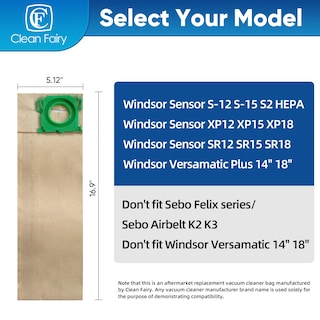 Foto 2 | Foto 2 | Bolsas De Filtro De Vacío Cf Clean Fairy Paquete De 20 Unidades Windsor Sensor - Venta Internacional.