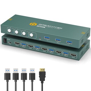 Foto 1 | Foto 1 | Conmutador Kvm Greathtek Usb 3.0 Hdmi 4k @60hz Para 4 Ordenadores Y 1 Monitor - Venta Internacional.