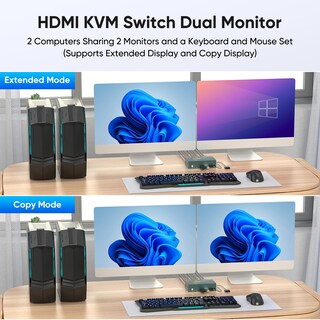 Foto 2 | Foto 2 | Conmutador Kvm Evatek Hdmi 2 Monitores 2 Ordenadores 4k @60hz Usb3.0 - Venta Internacional.