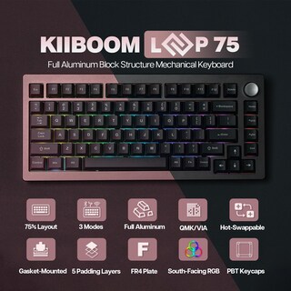 Foto 2 | Foto 2 | Teclado Mecánico Kiiboom Loop 75 75% Aluminio Qmk/via - Venta Internacional.