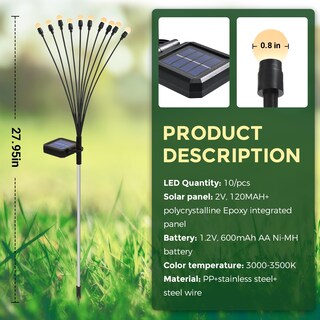 Foto 5 | Foto 5 | Luces Solares De Jardín Patiopia Firefly 40 Led Para Exteriores Paquete De 4 - Venta Internacional.