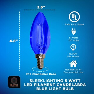 Foto 2 | Foto 2 | Bombilla Led De Filamento Azul Tipo Candelabro De 5 W (paquete De 4) E12 - Venta Internacional.