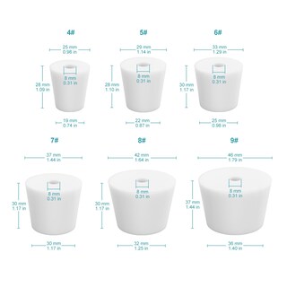 Foto 2 | Foto 2 | Tapones De Silicona Stonylab Silicona Natural Número 4 8 Mm Orificio Paquete De 5 - Venta Internacional.