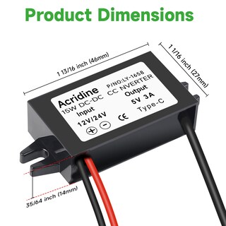 Foto 5 | Foto 5 | Convertidor Usb C Buck Dc De 12 V/24 V A 5 V 3 A 15 W Resistente Al Agua - Venta Internacional.