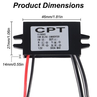 Foto 5 | Foto 5 | Convertidor De Cc A Cc Diann De 12 V A 5 V 3 A 15 W Con Doble Usb - Venta Internacional.