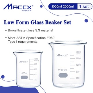 Foto 3 | Foto 3 | Vasos De Vidrio De Borosilicato Max Sturdy 1000 Ml 200 Ml 3.3 - Venta Internacional.