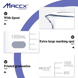 Foto 4 | Foto 4 | Vasos De Vidrio De Borosilicato Max Sturdy 1000 Ml 200 Ml 3.3 - Venta Internacional.