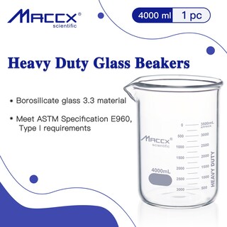 Foto 2 | Foto 2 | Vaso De Vidrio Maccx 4l 3.3 Borosilicato De Forma Baja Con Graduación - Venta Internacional.