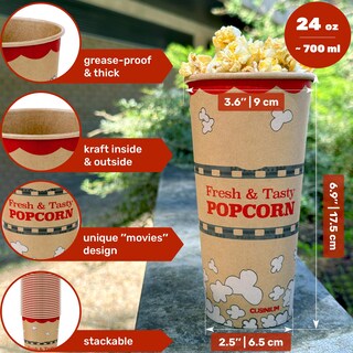 Foto 2 | Foto 2 | Cubos Para Palomitas Cusinium Kraft 700 Ml 50 Unidades 24 Onzas - Venta Internacional.
