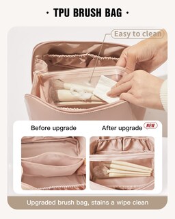 Foto 3 | Foto 3 | Bolsa De Maquillaje Eachy Travel Grande Impermeable Rosa Para Mujer - Venta Internacional.