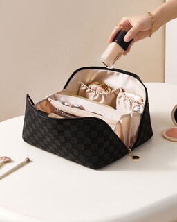 Foto 7 | Foto 7 | Bolsa De Maquillaje Eachy Travel De Gran Capacidad Impermeable Color Negro - Venta Internacional.