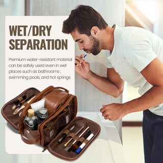 Foto 3 | Foto 3 | Neceser Iui Para Hombre Grande De Viaje Resistente Al Agua Color Marrón - Venta Internacional.