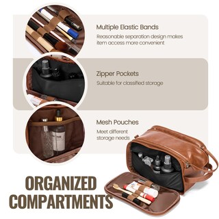 Foto 4 | Foto 4 | Neceser Iui Para Hombre Grande De Viaje Resistente Al Agua Color Marrón - Venta Internacional.