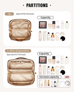 Foto 2 | Foto 2 | Bolsa De Cosméticos Eachy  Bolsa De Maquillaje De Viaje Impermeable  Marrón Oscuro - Venta Internacional.