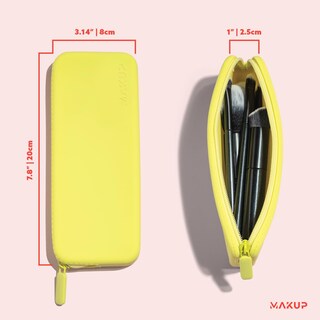 Foto 4 | Foto 4 | Bolsa De Maquillaje Makup Soporte De Silicona Para Brochas De Maquillaje Color Lima Eléctrico - Venta Internacional.