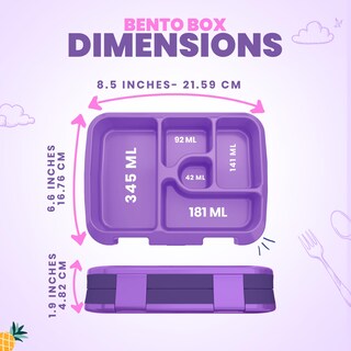 Foto 6 | Foto 6 | Fiambrera Yolay Bento Box Para Niños A Prueba De Fugas 5 Compartimentos - Venta Internacional.