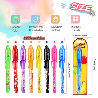 Foto 2 | Foto 2 | Juego De Bolígrafos De Tinta Invisible Tafulor Para Niños De 6 A 12 Años (paquete De 8) - Venta Internacional.