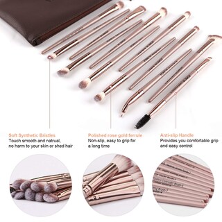 Foto 2 | Foto 2 | Set De Brochas De Maquillaje Z'oreya Eye 12 Piezas Con Bolsa De Transporte - Venta Internacional.