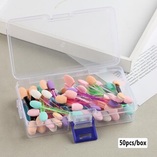 Foto 2 | Foto 2 | Brochas Aplicadoras De Polvos Para Uñas Fcozpjk Cromadas 50 Unidades Con Caja - Venta Internacional.