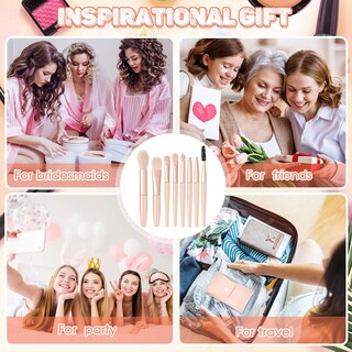 Foto 7 | Foto 7 | Juego De Brochas De Maquillaje Tioncy 12 Juegos Con Bolsa De Fibra Sintética Color Marfil - Venta Internacional.