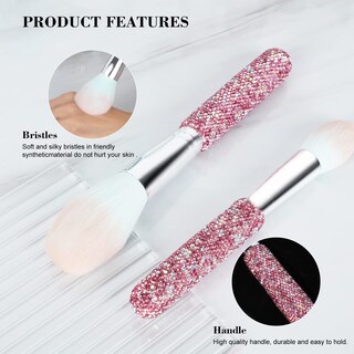 Foto 4 | Foto 4 | Brochas De Maquillaje Keypower Bling Crystal 12 Unidades Rosas Hechas A Mano - Venta Internacional.
