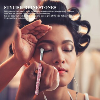 Foto 6 | Foto 6 | Brochas De Maquillaje Keypower Bling Crystal 12 Unidades Rosas Hechas A Mano - Venta Internacional.