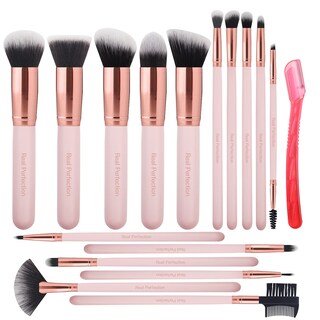 Foto 1 | Foto 1 | Set De Brochas De Maquillaje Real Perfection  16 Unidades  Con Maquinilla De Afeitar Para Cejas - Venta Internacional.