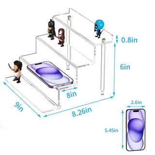 Foto 7 | Foto 7 | Estante De Exhibición Niubee Acrílico 4 Niveles Transparente 23 Cm Paquete De 2 - Venta Internacional.