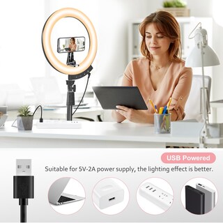 Foto 5 | Foto 5 | Lámpara Tipo Anillo Aureday De 30 Cm Con Trípode Y 157 Cm Con Soporte Para Teléfono - Venta Internacional.