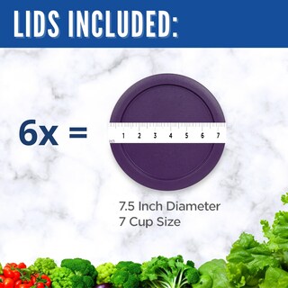 Foto 3 | Foto 3 | Tapas De Repuesto Para Recipientes Pyrex De Vidrio Para Almacenamiento De Alimentos De 6 Y 7 Tazas - Venta Internacional.