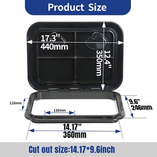 Foto 5 | Foto 5 | Escotilla De Acceso A Cubierta Marina Smartmarine 440 Mm X 315 Mm Negra - Venta Internacional.
