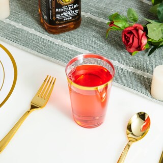 Foto 2 | Foto 2 | Vasos De Plástico Vplus 350 Ml Con Borde Dorado 150 Unidades Reutilizables Y Transparentes - Venta Internacional.