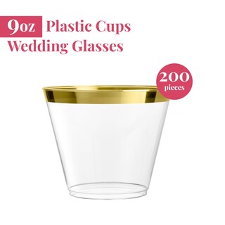 Foto 3 | Foto 3 | Vasos Desechables De Plástico Duro Prestee 9 Oz (200 Quilates) Dorados - Venta Internacional.