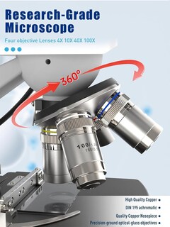 Foto 4 | Foto 4 | Microscopio Compuesto Vitano Lab Trinocular 40x-2500x Con Pantalla De 7 Pulgadas - Venta Internacional.