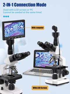 Foto 6 | Foto 6 | Microscopio Compuesto Vitano Lab Trinocular 40x-2500x Con Pantalla De 7 Pulgadas - Venta Internacional.