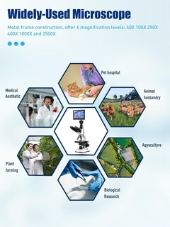 Foto 7 | Foto 7 | Microscopio Compuesto Vitano Lab Trinocular 40x-2500x Con Pantalla De 7 Pulgadas - Venta Internacional.