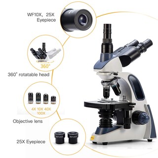 Foto 2 | Foto 2 | Trinocular Microscope Swift Sw380t 40x-2500x Con Cámara De 1 3 Mp - Venta Internacional.