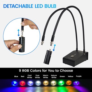 Foto 5 | Foto 5 | Microscopio Gringoo De 6 W Con Doble Cuello De Cisne Led Y Anillo De Luz De 64 Led - Venta Internacional.