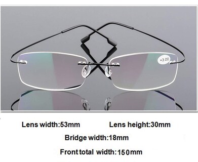 Foto 5 | Foto 5 | Gafas De Lectura Viseng Sin Montura De Titanio Metálico Ultraligeras +2.0 - Venta Internacional.