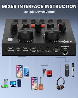 Foto 4 | Foto 4 | Paquete De Equipo De Podcast Con Interfaz De Audio Luvumvlt V8 Con Micrófono - Venta Internacional.