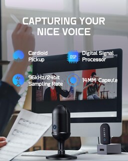 Foto 5 | Foto 5 | Micrófono De Condensador Cardioide Usb Inalámbrico Alabs De 100 Pies - Venta Internacional.