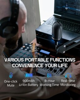 Foto 6 | Foto 6 | Micrófono De Condensador Cardioide Usb Inalámbrico Alabs De 100 Pies - Venta Internacional.